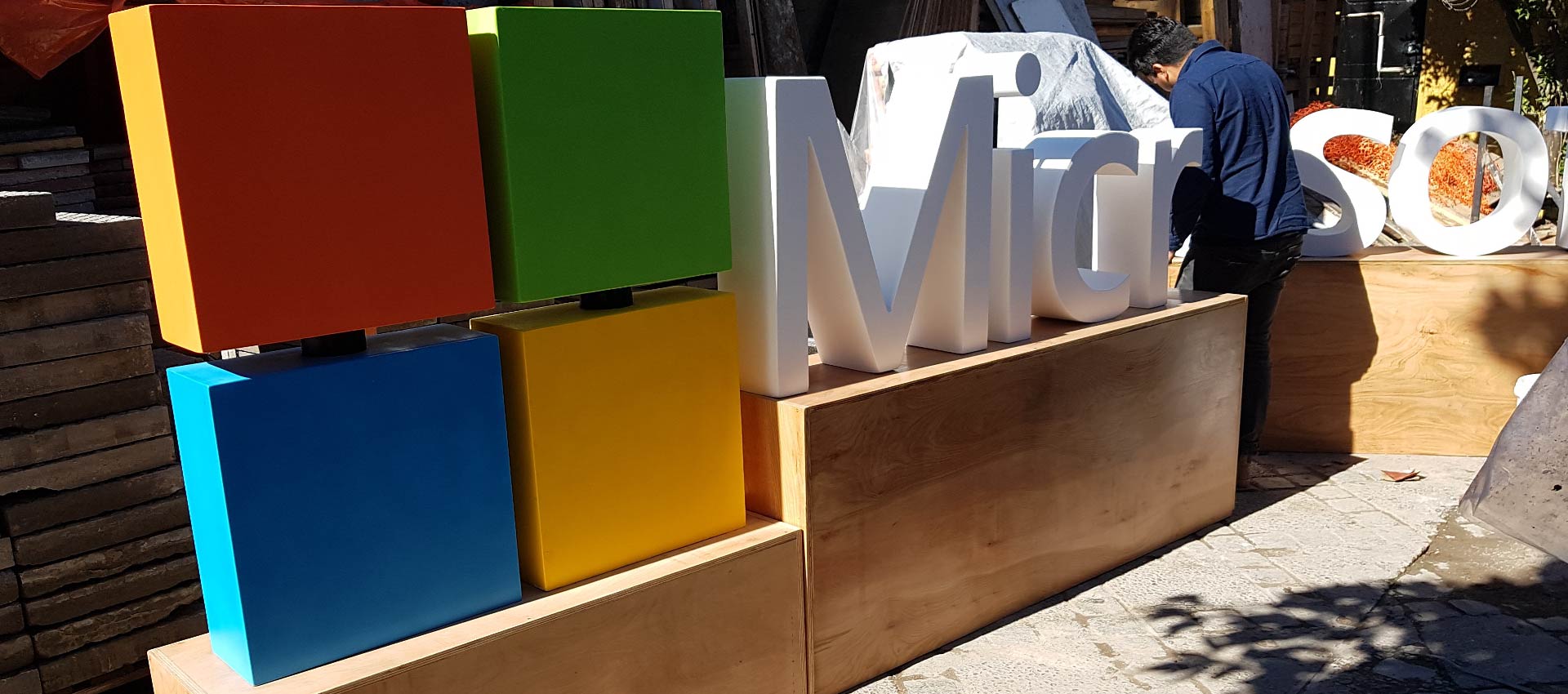 Evento Letras Fabricacion Logo Microsoft